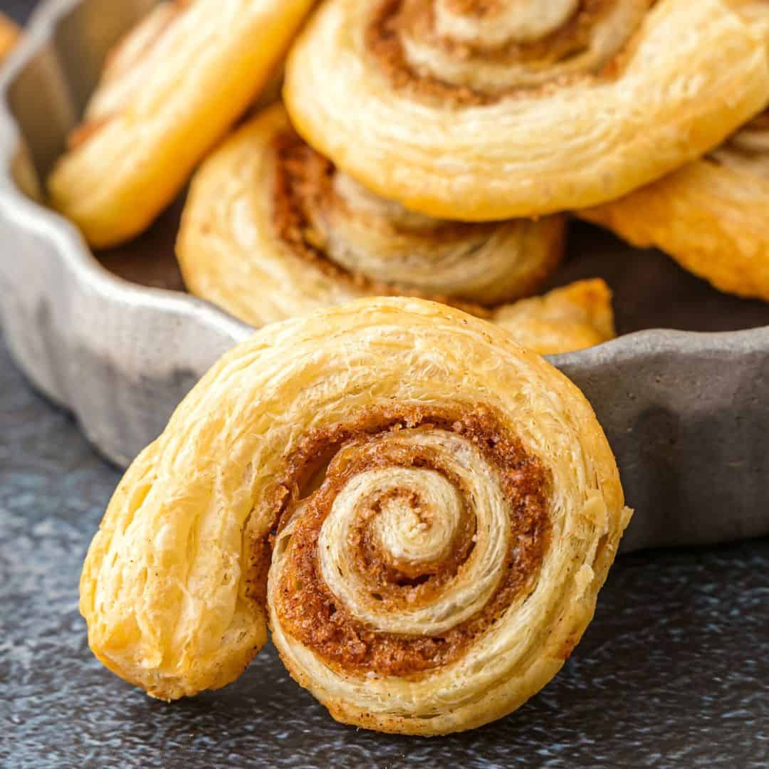 Sugar Free Puff Pastry Cinnamon Swirls, a simple breakfast, brunch, or dessert recipe made with three ingredients and no added sugar.
