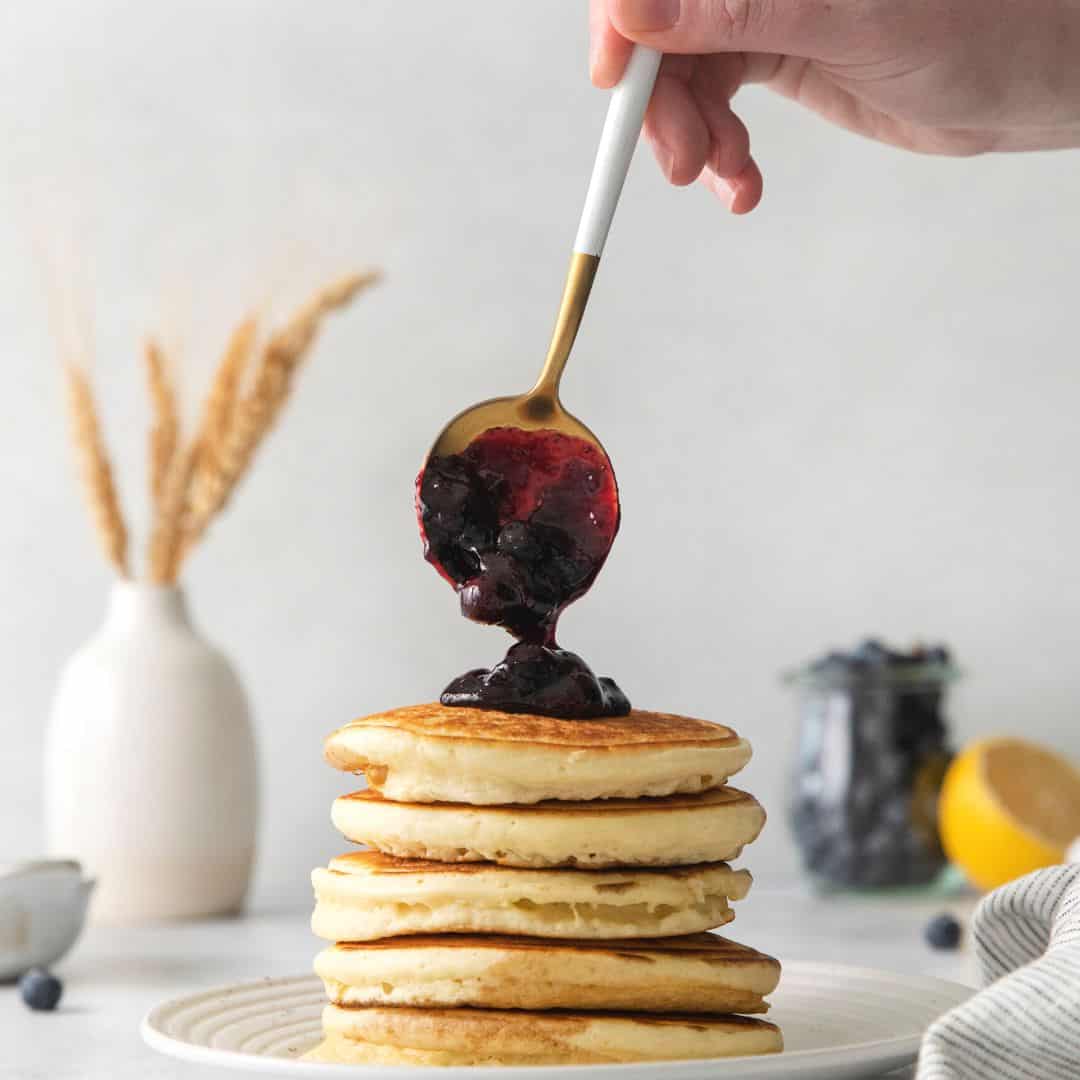 Sugar Free Blueberry Compote Sauce, a simple and delicious  recipe made with fresh fruit and no added sugar. Perfect for desserts and brunch.