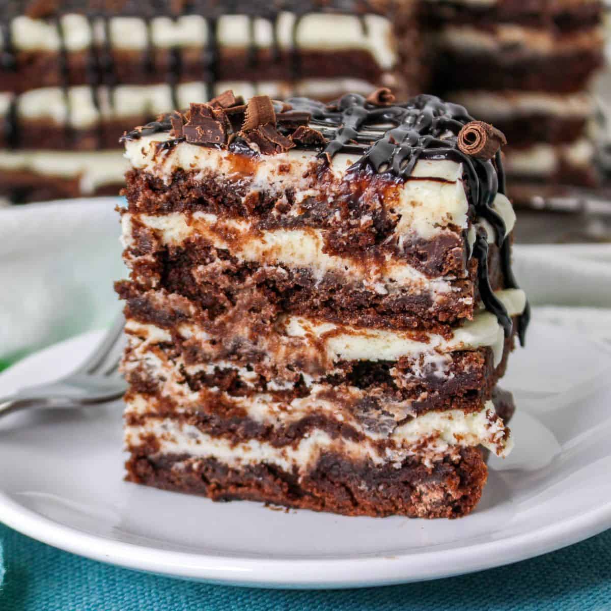 Sugar Free Brownie Lasagna, a delicious copycat version of the layered Olive Garden Dessert made with no added sugar.