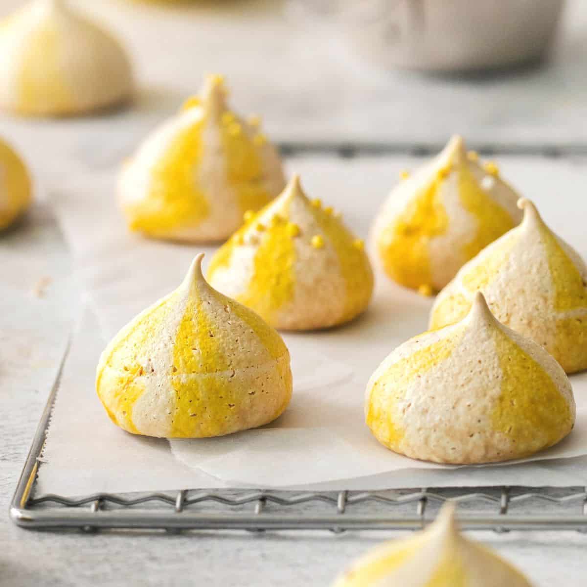 Sugar Free Lemon Meringue Cookies, a simple and delicious lemon flavored cookie recipe made with no added sugar. Keto, low carb, gluten free.
