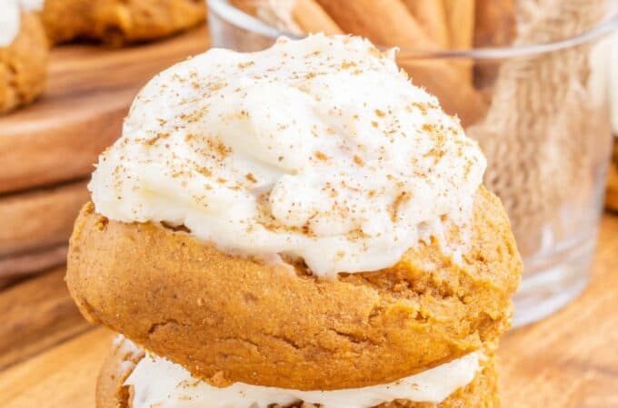 Sugar Free Frosted Pumpkin Cake Mix Cookies