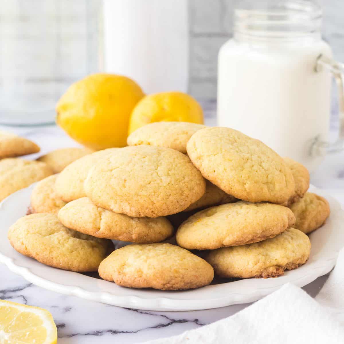 Sugar Free Lemon Pudding Cookies, a delicious soft and chewy lemony dessert or snack recipe made with no added sugar.