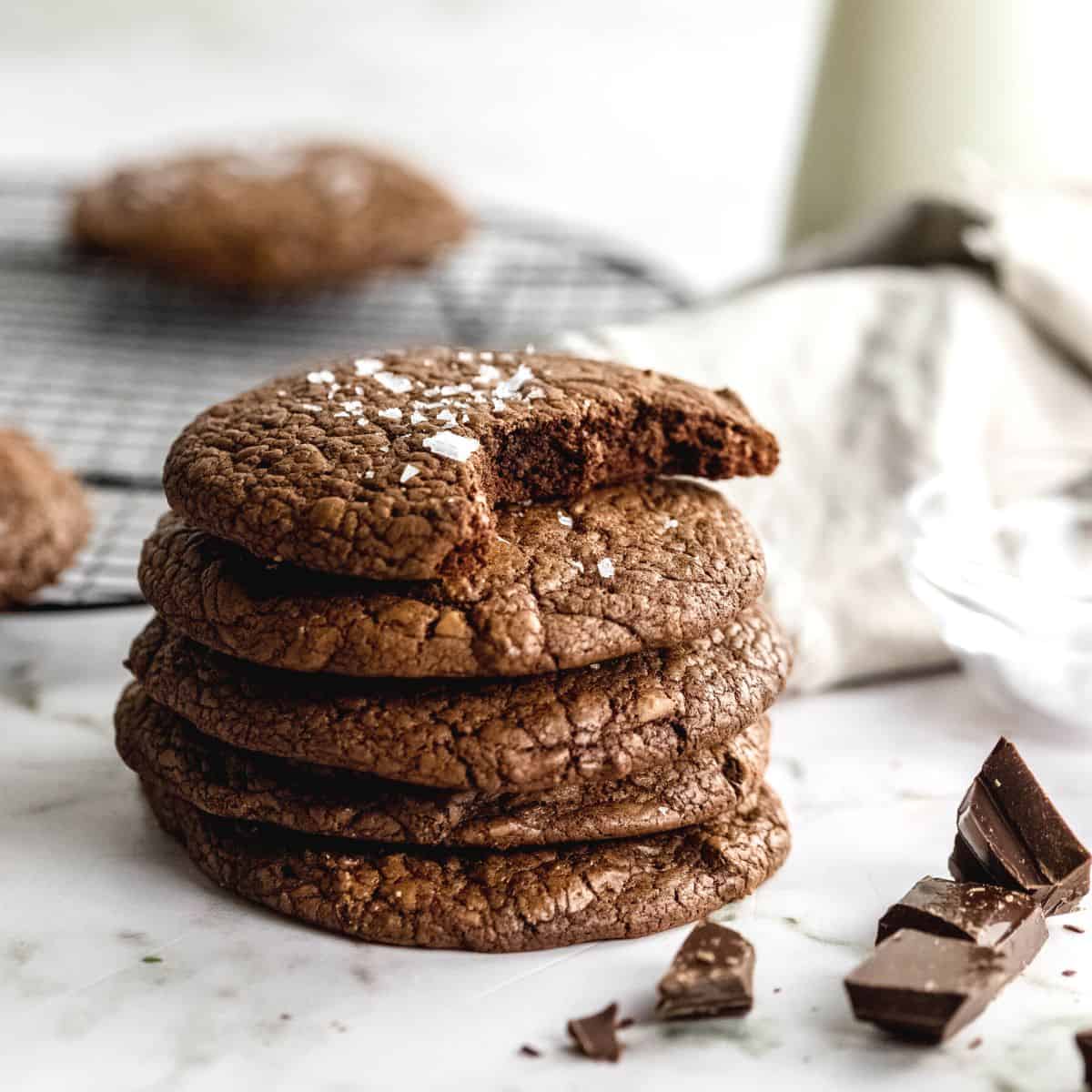 Sugar Free Chewy Brownie Cookies, a simple and delicious dessert or snack recipe featuring fudgy brownies in a chewy cookie. LC Keto