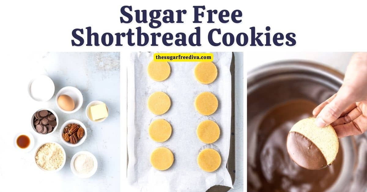 Sugar Free Shortbread Cookies, a simple dessert or snack recipe for buttery and crumbly cookies made with no added sugar. keto LC Option.