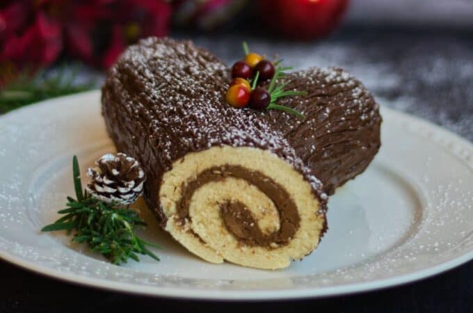 Sugar Free Yule Log Cake (Bûche De Noël)