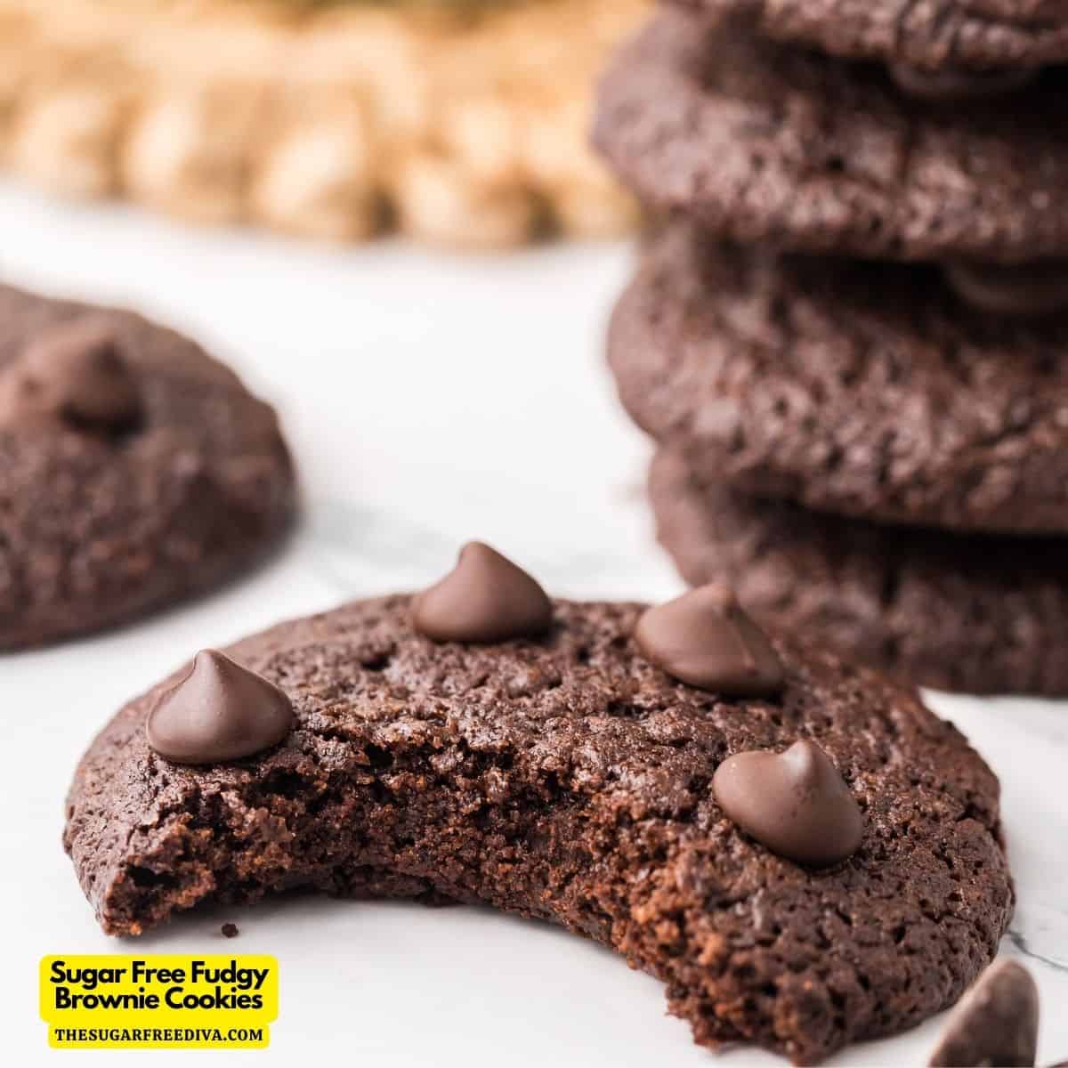 Sugar Free Fudgy Brownie Cookies, a simple and delicious dessert recipe featuring a rich chocolate taste with a fudgy texture. No Added Sugar