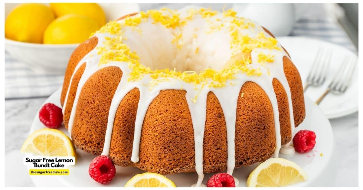 Sugar Free Lemon Bundt Cake, a delicious dessert or snack recipe made with fresh lemon juice and topped with a lemon glaze. No added sugar. Sugar Free Lemon Bundt Cake, a delicious dessert or snack recipe made with fresh lemon juice and topped with a lemon glaze. No added sugar.