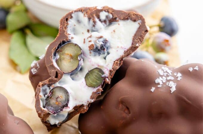 Sugar Free Chocolate Blueberry Yogurt Clusters