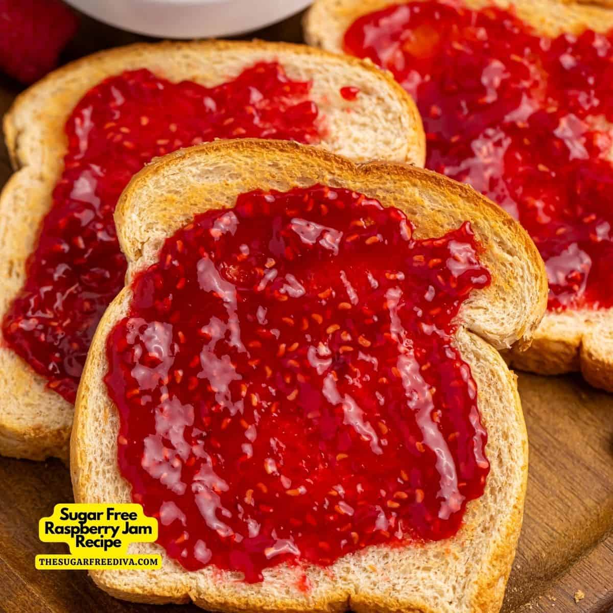 How to Make Sugar Free Raspberry Jam, delicious and simple recipes for making jam using fresh fruit and no added sugar.