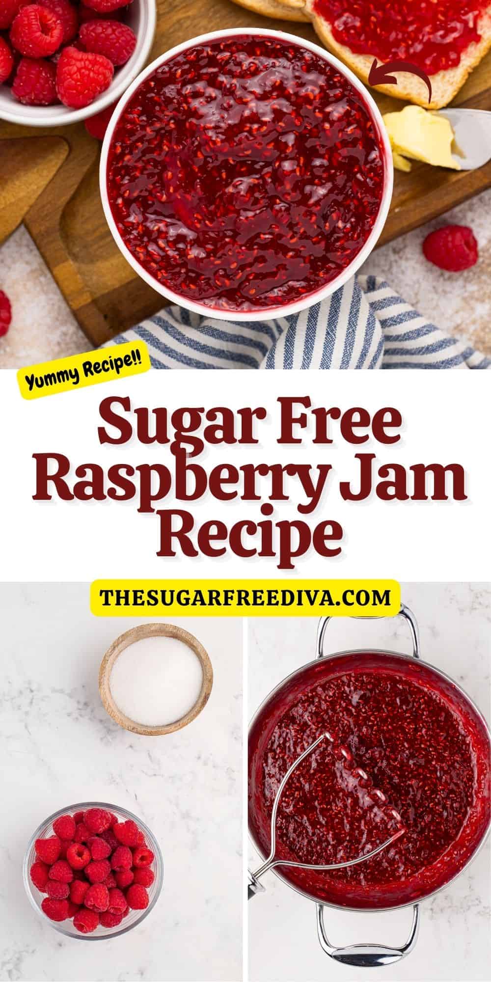 How to Make Sugar Free Raspberry Jam, delicious and simple recipes for making jam using fresh fruit and no added sugar.