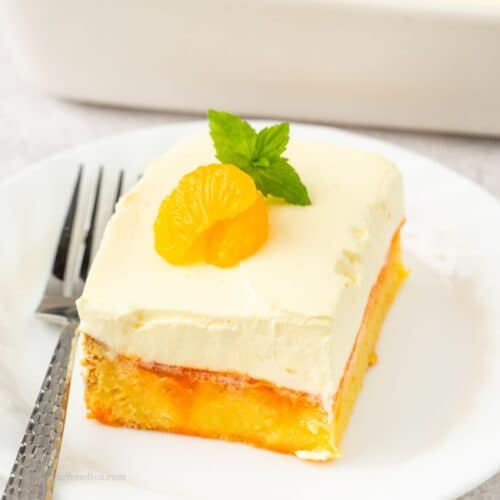 Sugar Free Orange Creamsicle Poke Cake