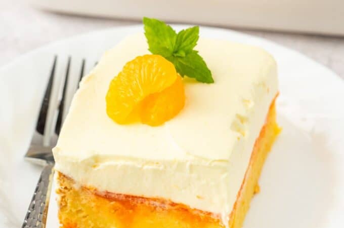 Sugar Free Orange Creamsicle Poke Cake