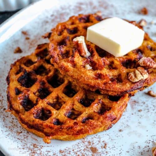 Sugar Free Pumpkin Pecan Chaffles