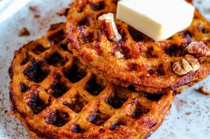 Sugar Free Pumpkin Pecan Chaffles