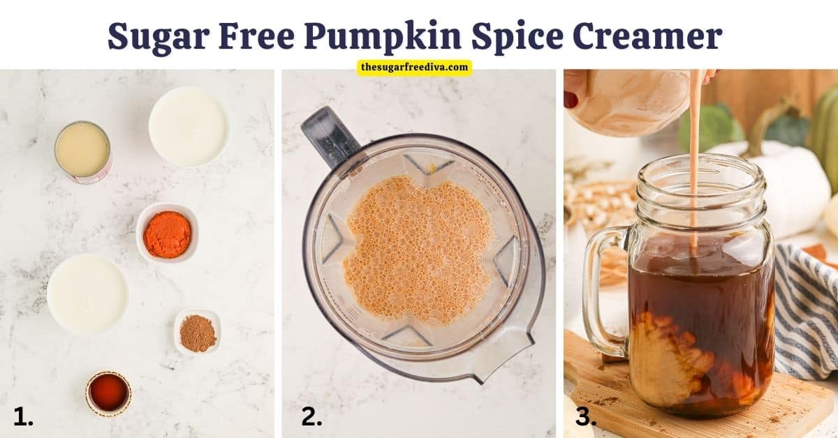 Sugar Free Pumpkin Spice Creamer, a simple fall inspired recipe made with pumpkin puree, pumpkin spice and no added sugar.