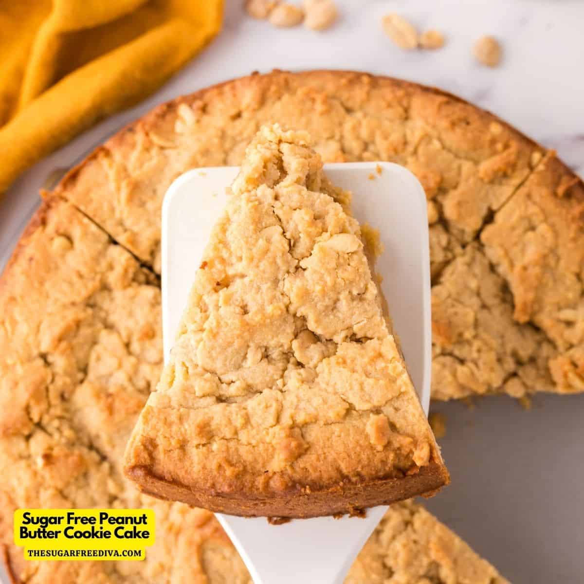 Sugar Free Peanut Butter Cookie Cake, a simple and delicious dessert recipe made from scratch with  peanuts and no added sugar.