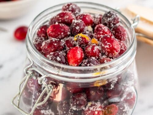 No Added Sugar Sugared Cranberries