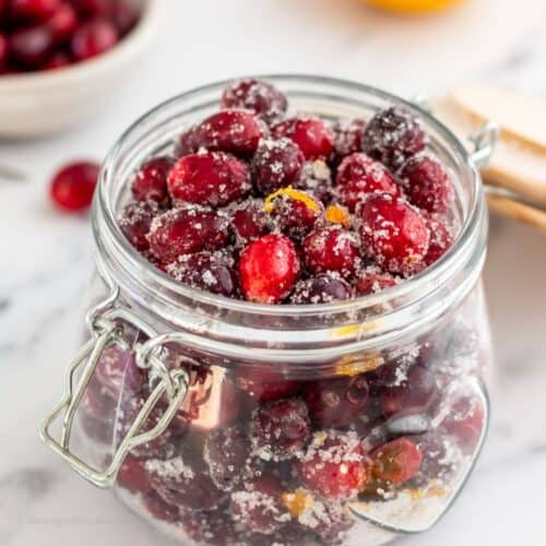 No Added Sugar Sugared Cranberries