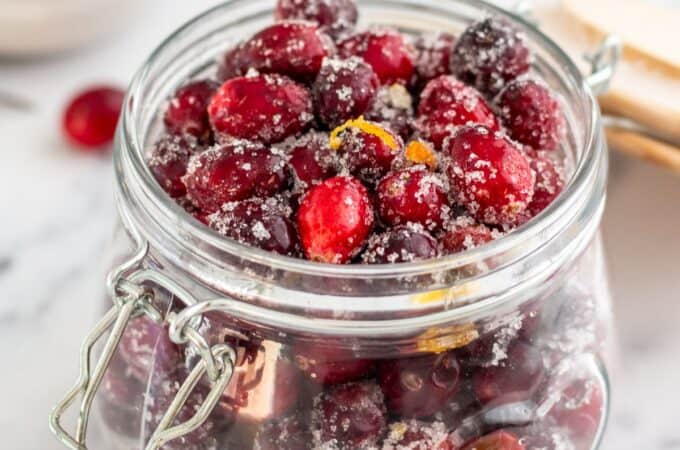 No Added Sugar Sugared Cranberries