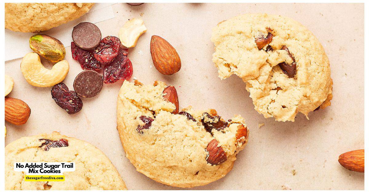 No Added Sugar Trail Mix Cookies, a tasty recipe for fluffy, soft, and crunchy cookies flavored with applesauce and trail mix ingredients. No Added Sugar Trail Mix Cookies, a tasty recipe for fluffy, soft, and crunchy cookies flavored with applesauce and trail mix ingredients.