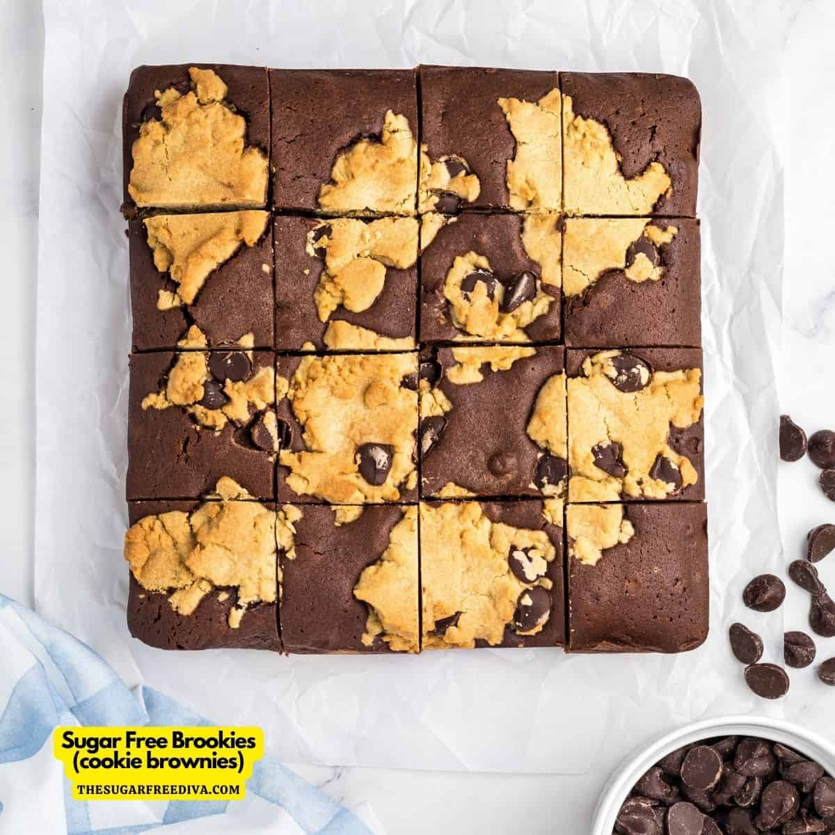 Sugar Free Brookies, a delicious and decadent no added sugar dessert recipe for cookie brownies made from scratch.