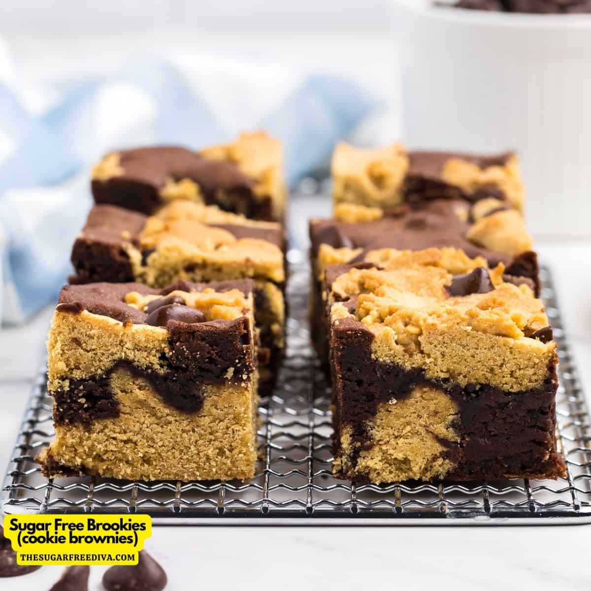 Sugar Free Brookies, a delicious and decadent no added sugar dessert recipe for cookie brownies made from scratch.