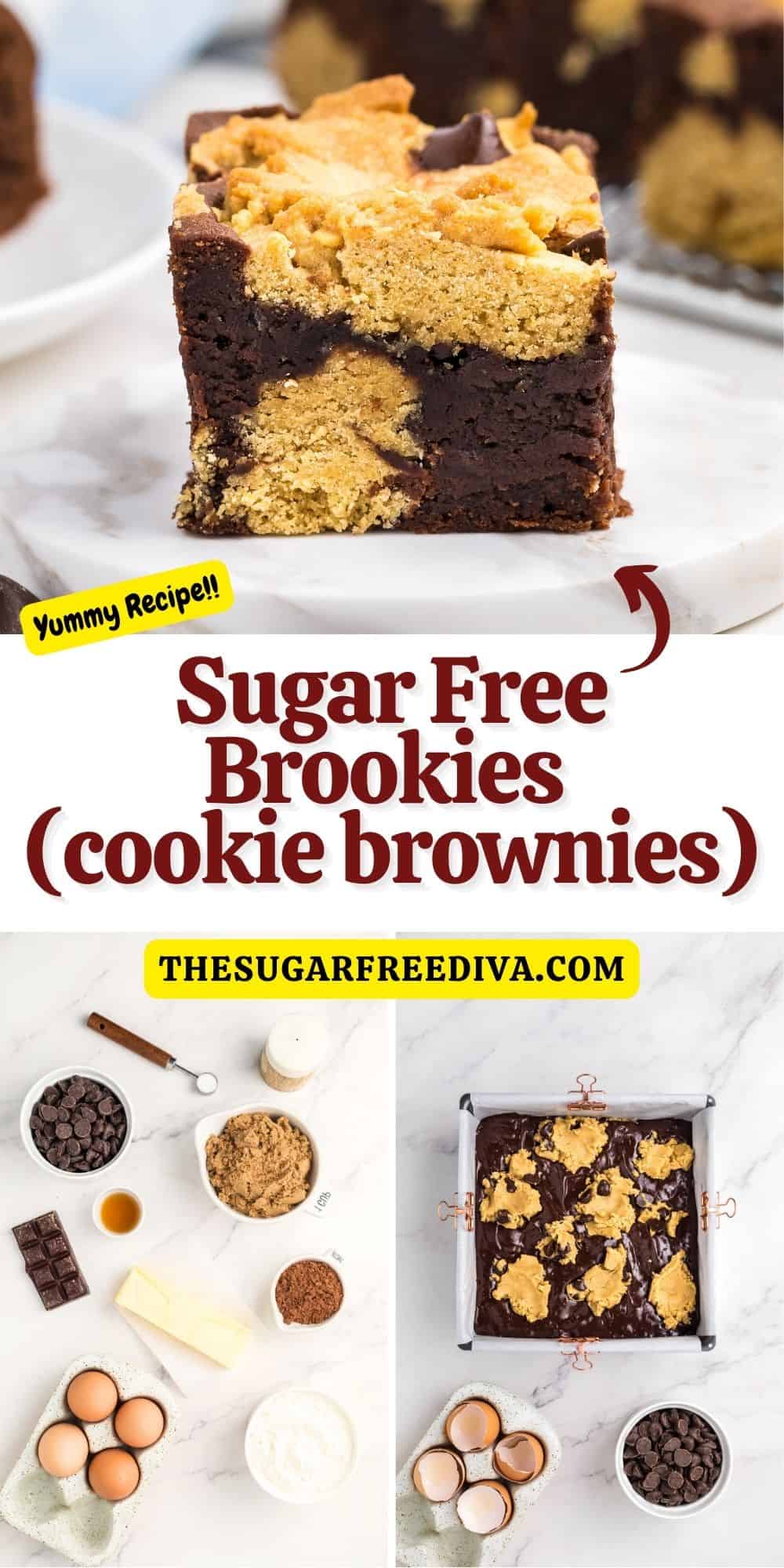 Sugar Free Brookies, a delicious and decadent no added sugar dessert recipe for cookie brownies made from scratch.