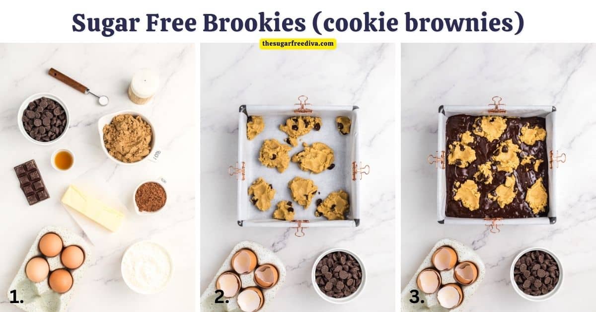 Sugar Free Brookies, a delicious and decadent no added sugar dessert recipe for cookie brownies made from scratch.