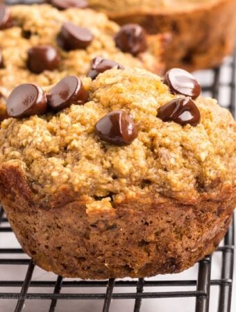No Added Sugar Banana Oatmeal Chocolate Chip Muffins