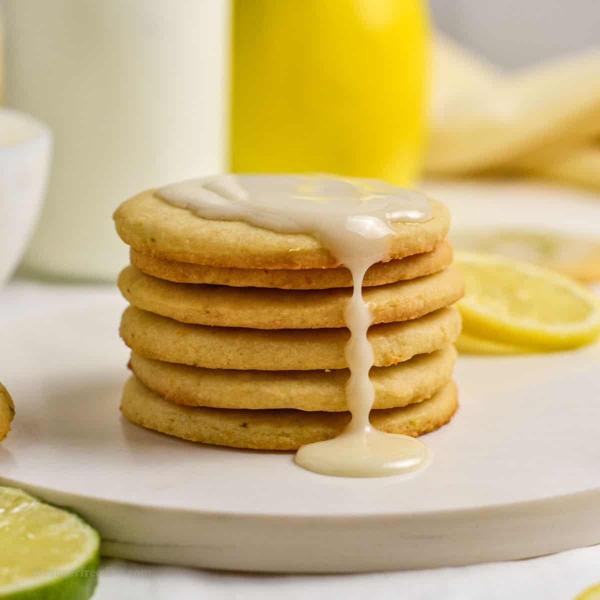 Sugar Free Lemon Lime Shortbread Cookies, a delicious no added sugar recipe for buttery cookies with a hint of citrus