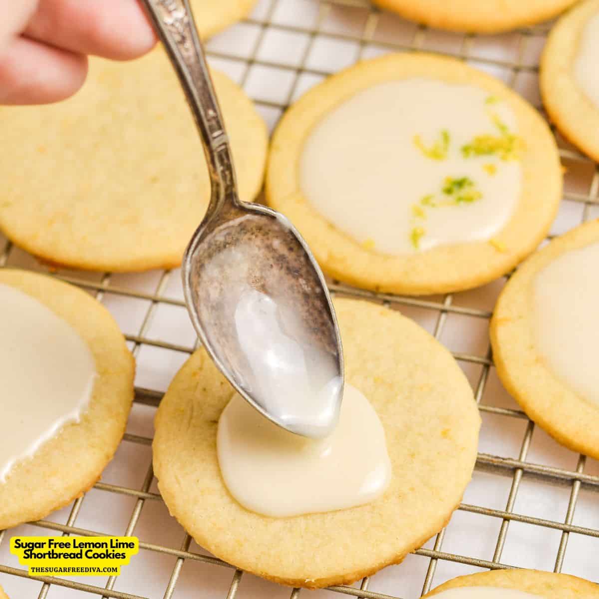 Sugar Free Lemon Lime Shortbread Cookies, a delicious no added sugar recipe for buttery cookies with a hint of citrus