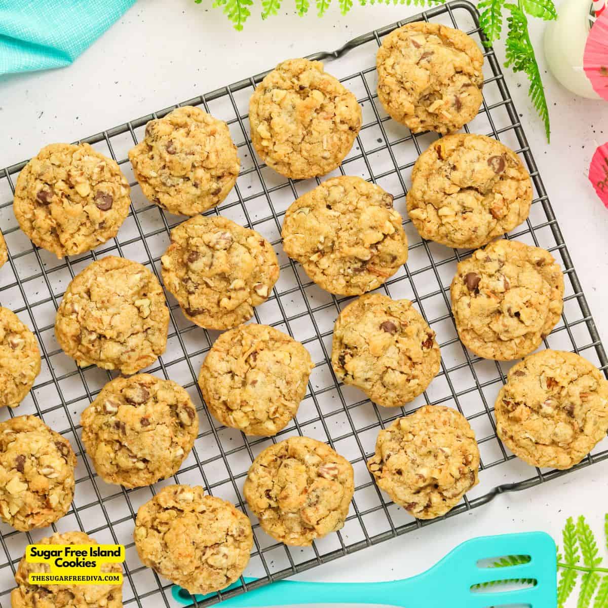 Sugar Free Island Cookies, a simple and delicious no added sugar cookie recipe for soft and chewy cookies with a tropical flair.