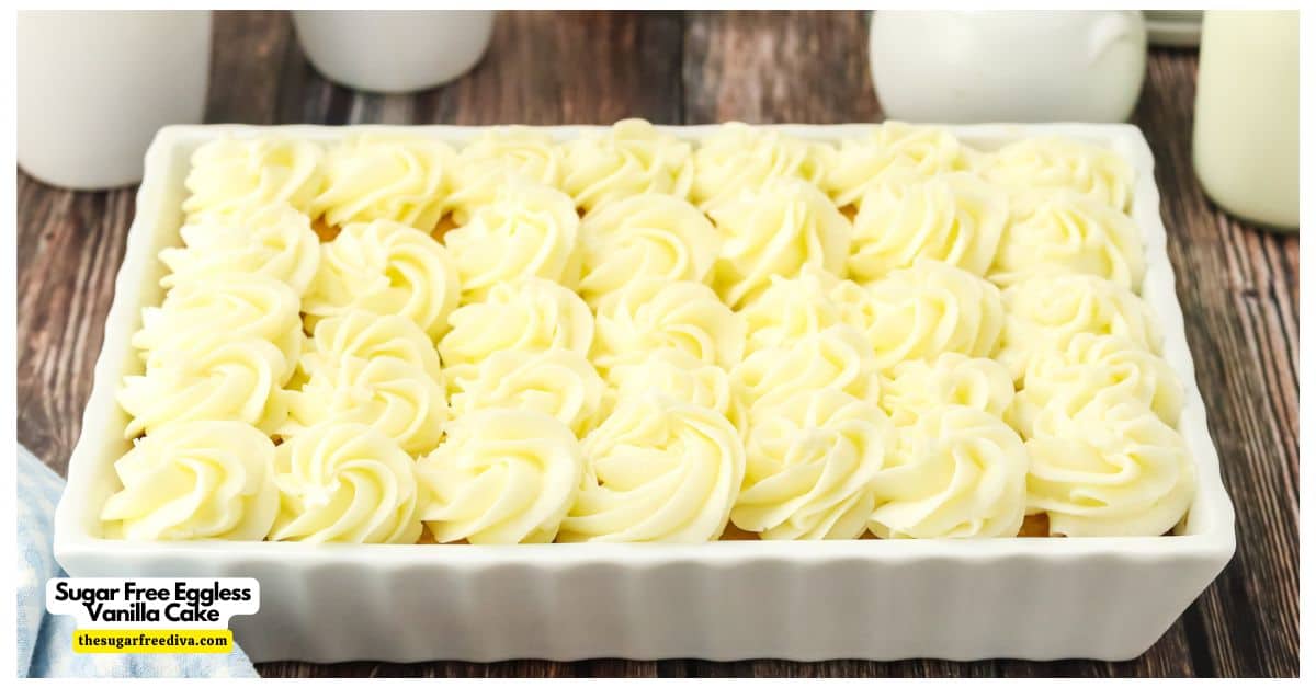 Sugar Free Eggless Vanilla Cake, a delicious no added sugar dessert recipe for a moist and fluffy cake that is easy to make. Sugar Free Eggless Vanilla Cake, a delicious no added sugar dessert recipe for a moist and fluffy cake that is easy to make.