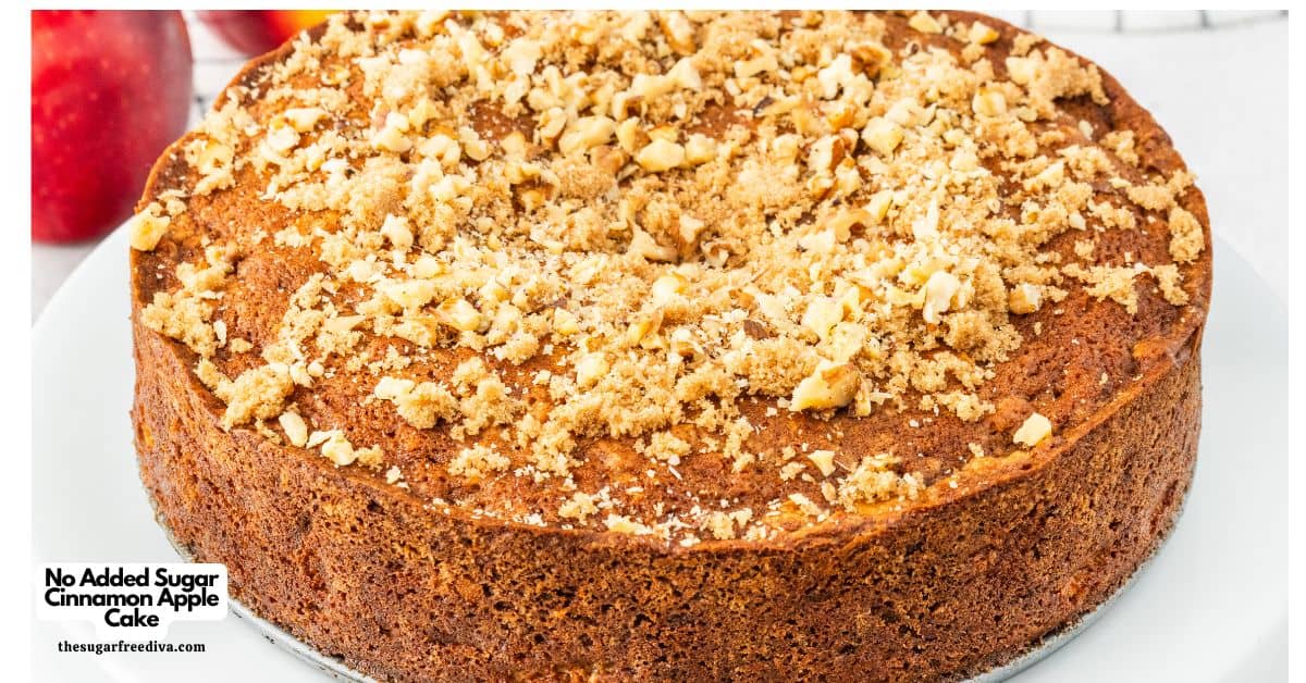No Added Sugar Cinnamon Apple Cake, a delicious sugar free dessert recipe for a moist and flavorful cake made from scratch. No Added Sugar Cinnamon Apple Cake, a delicious sugar free dessert recipe for a moist and flavorful cake made from scratch.
