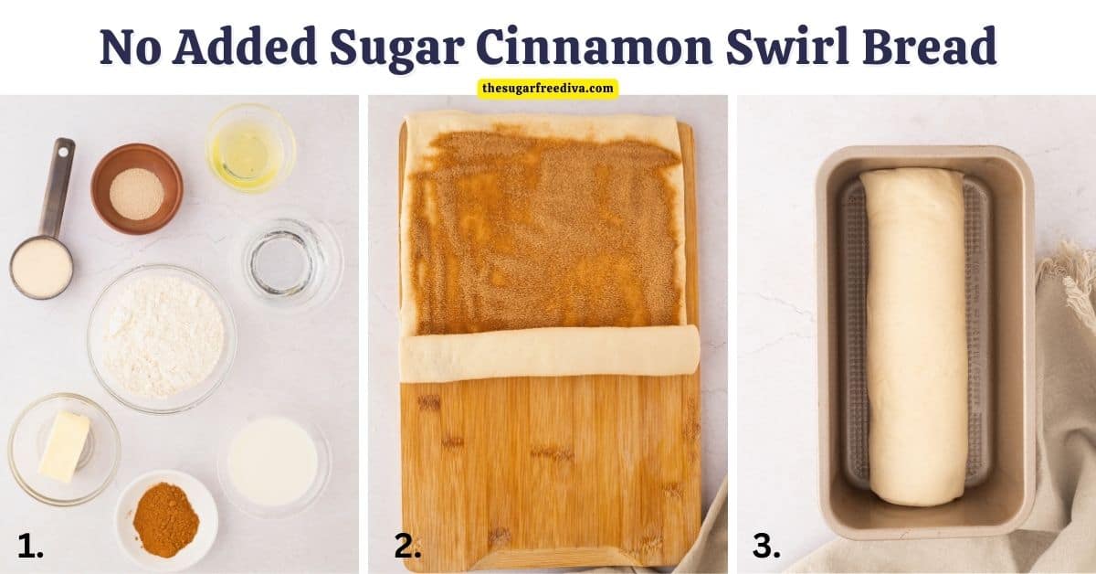 No Added Sugar Cinnamon Swirl Bread, a simple and mouthwateringly delicious homemade bread recipe made with no added sugar.