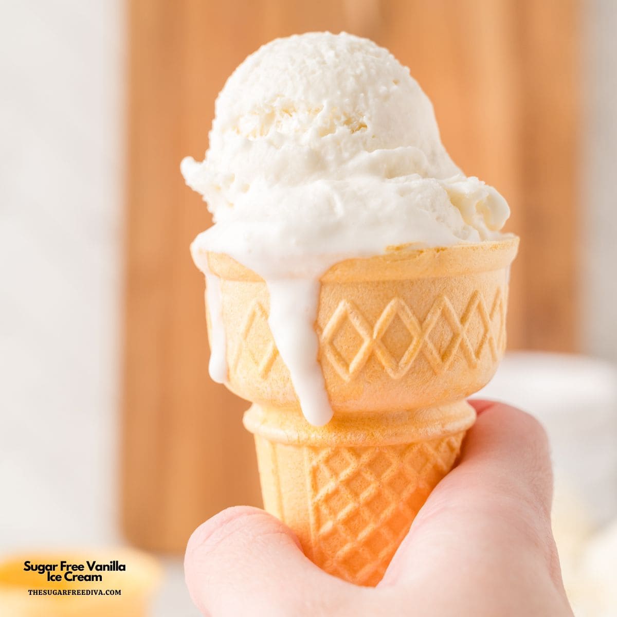 Sugar Free Vanilla Ice Cream, an easy dessert recipe using just five ingredients,  no churn, no added egg, no added sugar, ice cream. 
