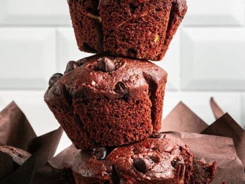 Sugar Free Chocolate Zucchini Muffins