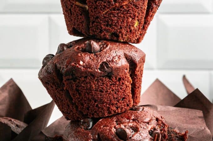Sugar Free Chocolate Zucchini Muffins