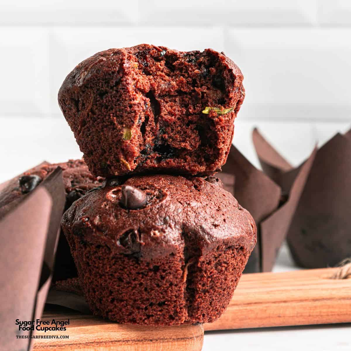 Sugar Free Chocolate Zucchini Muffins, a simple no added sugar recipe for double chocolate zucchini muffins made from scratch. 