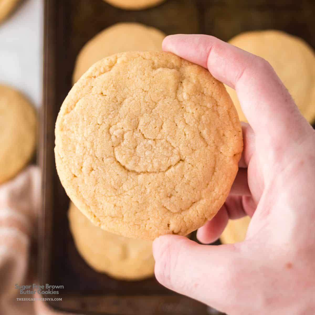 Sugar Free Brown Butter Cookies, a simple no added sugar recipe for chewy cookies with a nutty and rich flavor.