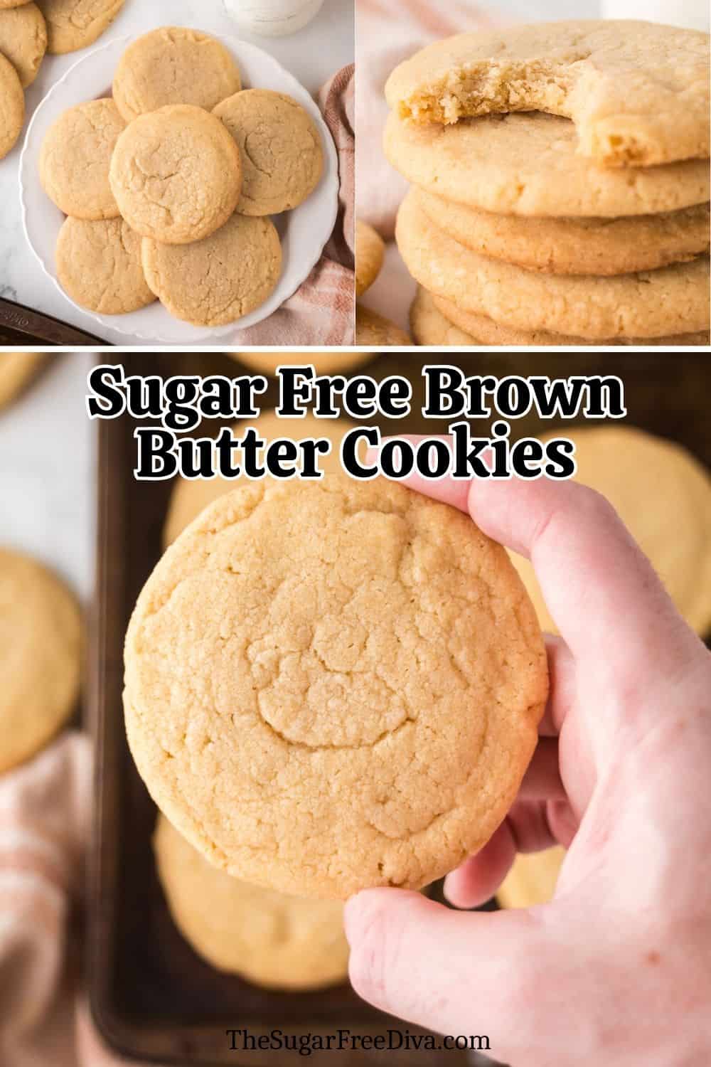 Sugar Free Brown Butter Cookies, a simple no added sugar recipe for chewy cookies with a nutty and rich flavor.