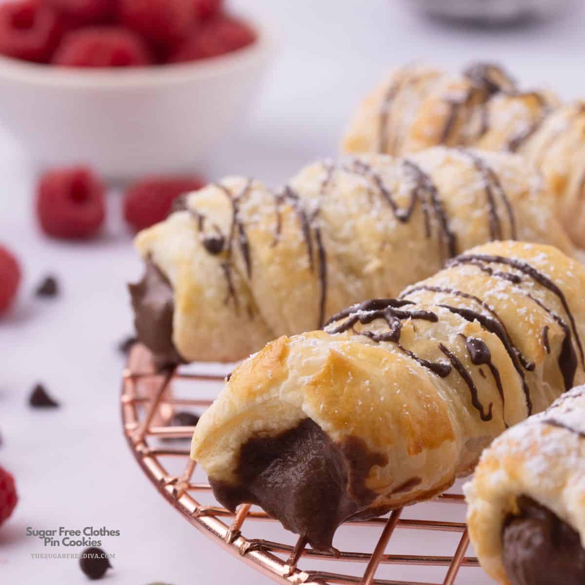 Sugar Free ClothesPin Cookies, AKA lady locks or cream horns, delicious buttery dough stuffed with chocolate cream. No Added Sugar Recipe. Sugar Free ClothesPin Cookies, AKA lady locks or cream horns, delicious buttery dough stuffed with chocolate cream. No Added Sugar Recipe.