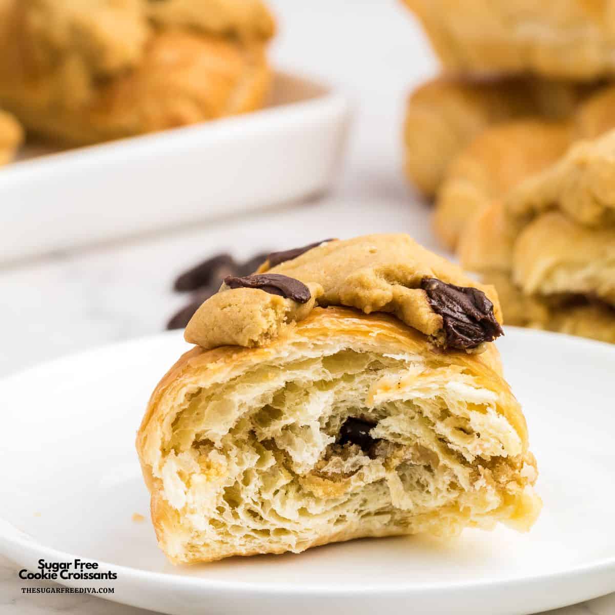 Sugar Free Cookie Croissants, an easy no added sugar recipe featuring croissant rolls stuffed and topped with cookie dough. Sugar Free Cookie Croissants, an easy no added sugar recipe featuring croissant rolls stuffed and topped with cookie dough.