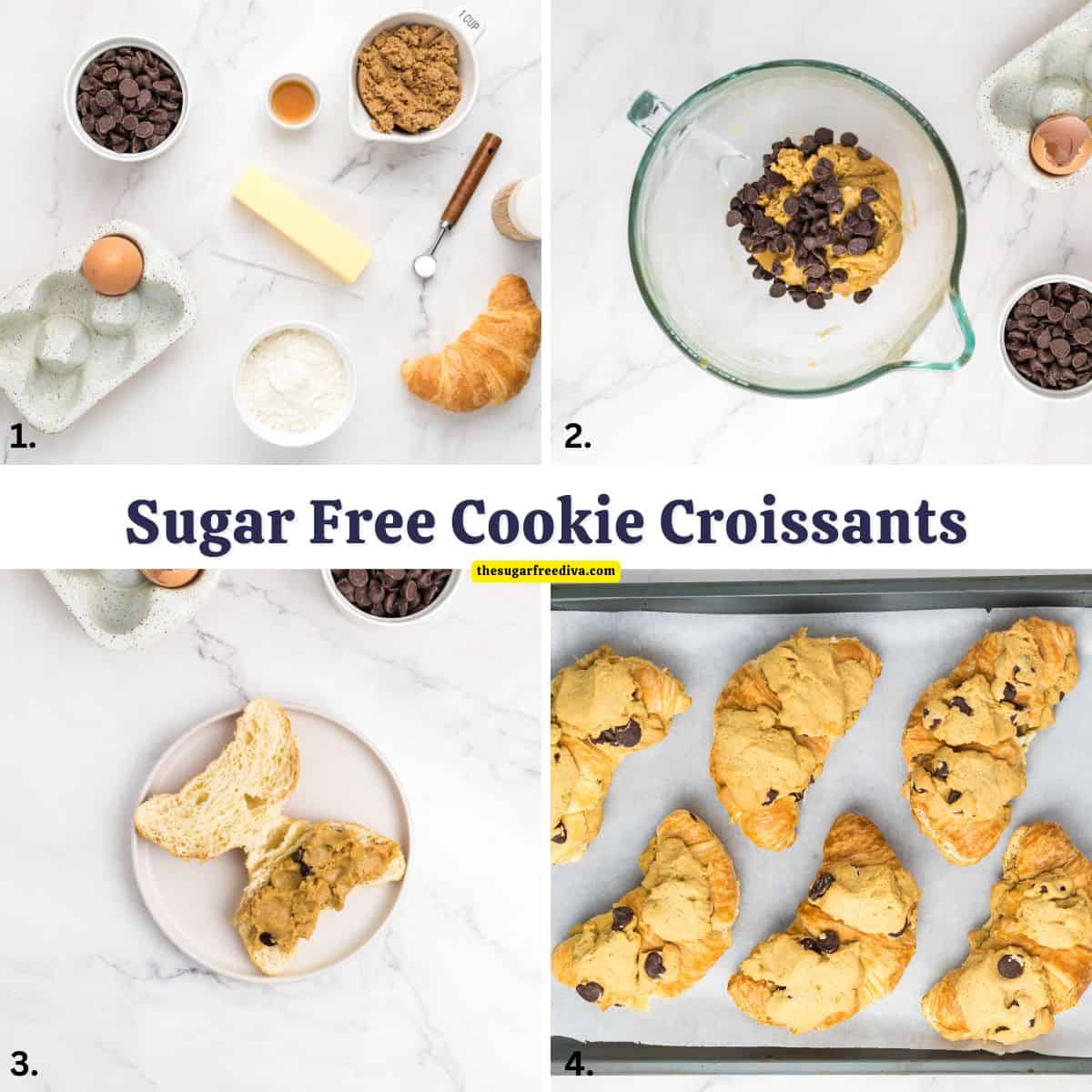 Sugar Free Cookie Croissants, an easy no added sugar recipe featuring croissant rolls stuffed and topped with cookie dough. Sugar Free Cookie Croissants, an easy no added sugar recipe featuring croissant rolls stuffed and topped with cookie dough.