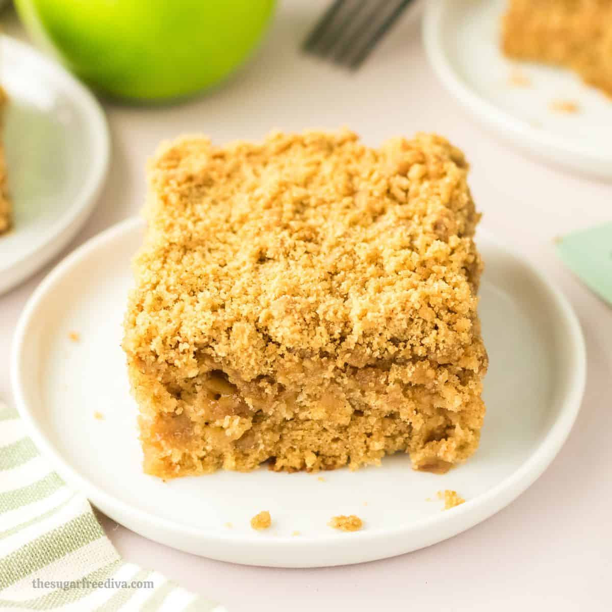 Sugar Free Apple Streusel Coffee Cake, a delicious no added sugar dessert recipe for a moist and flavorful layered cake made from scratch. Sugar Free Apple Streusel Coffee Cake, a delicious no added sugar dessert recipe for a moist and flavorful layered cake made from scratch.