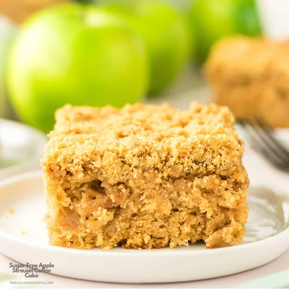 Sugar Free Apple Streusel Coffee Cake, a delicious no added sugar dessert recipe for a moist and flavorful layered cake made from scratch. Sugar Free Apple Streusel Coffee Cake, a delicious no added sugar dessert recipe for a moist and flavorful layered cake made from scratch.