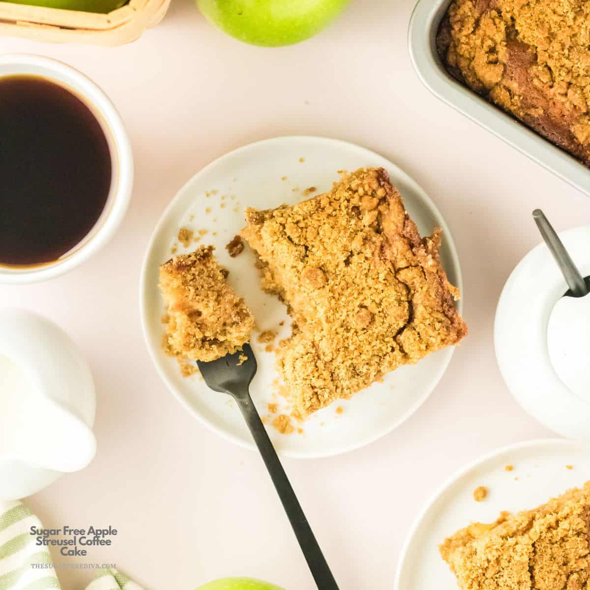 Sugar Free Apple Streusel Coffee Cake, a delicious no added sugar dessert recipe for a moist and flavorful layered cake made from scratch. Sugar Free Apple Streusel Coffee Cake, a delicious no added sugar dessert recipe for a moist and flavorful layered cake made from scratch.