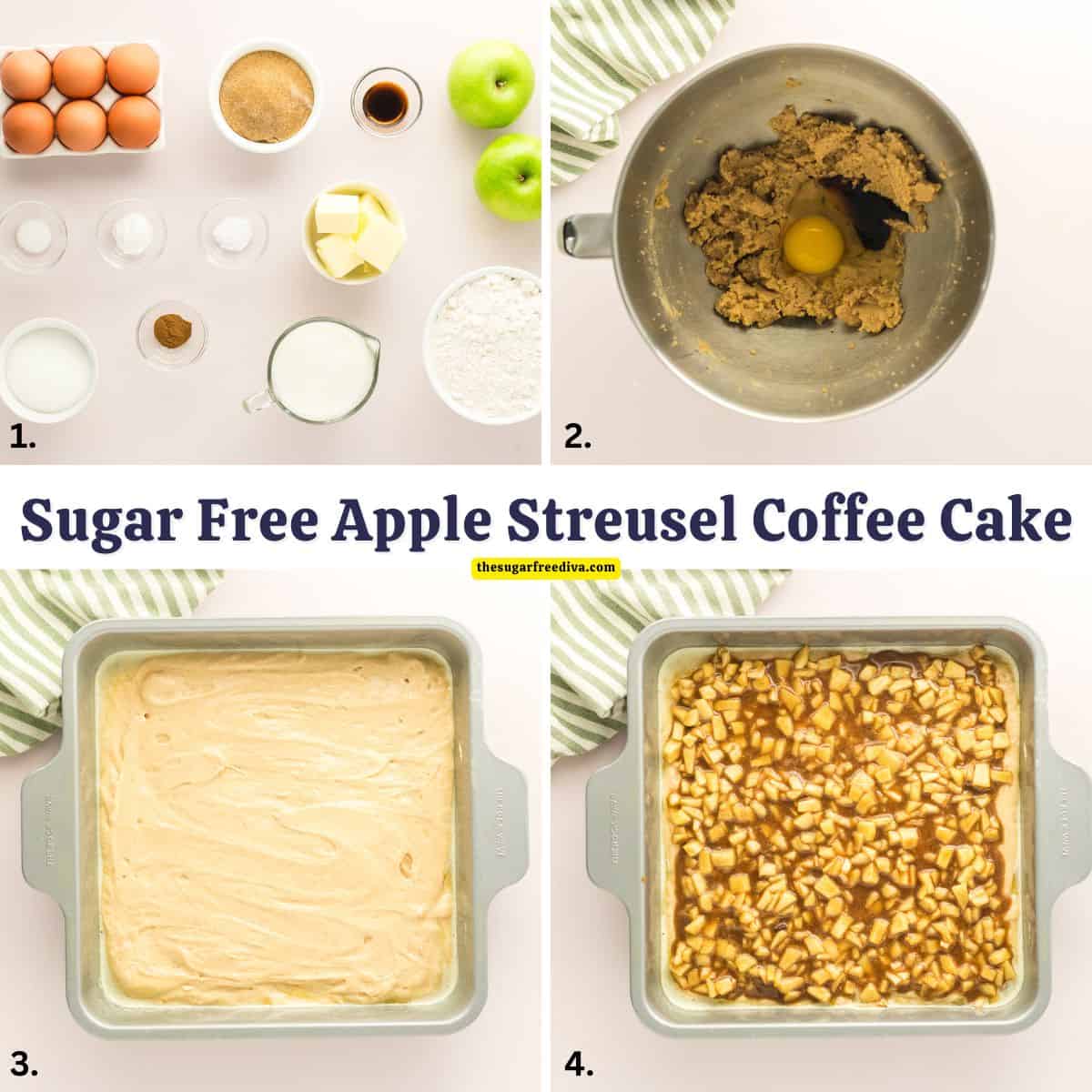 Sugar Free Apple Streusel Coffee Cake, a delicious no added sugar dessert recipe for a moist and flavorful layered cake made from scratch. Sugar Free Apple Streusel Coffee Cake, a delicious no added sugar dessert recipe for a moist and flavorful layered cake made from scratch.