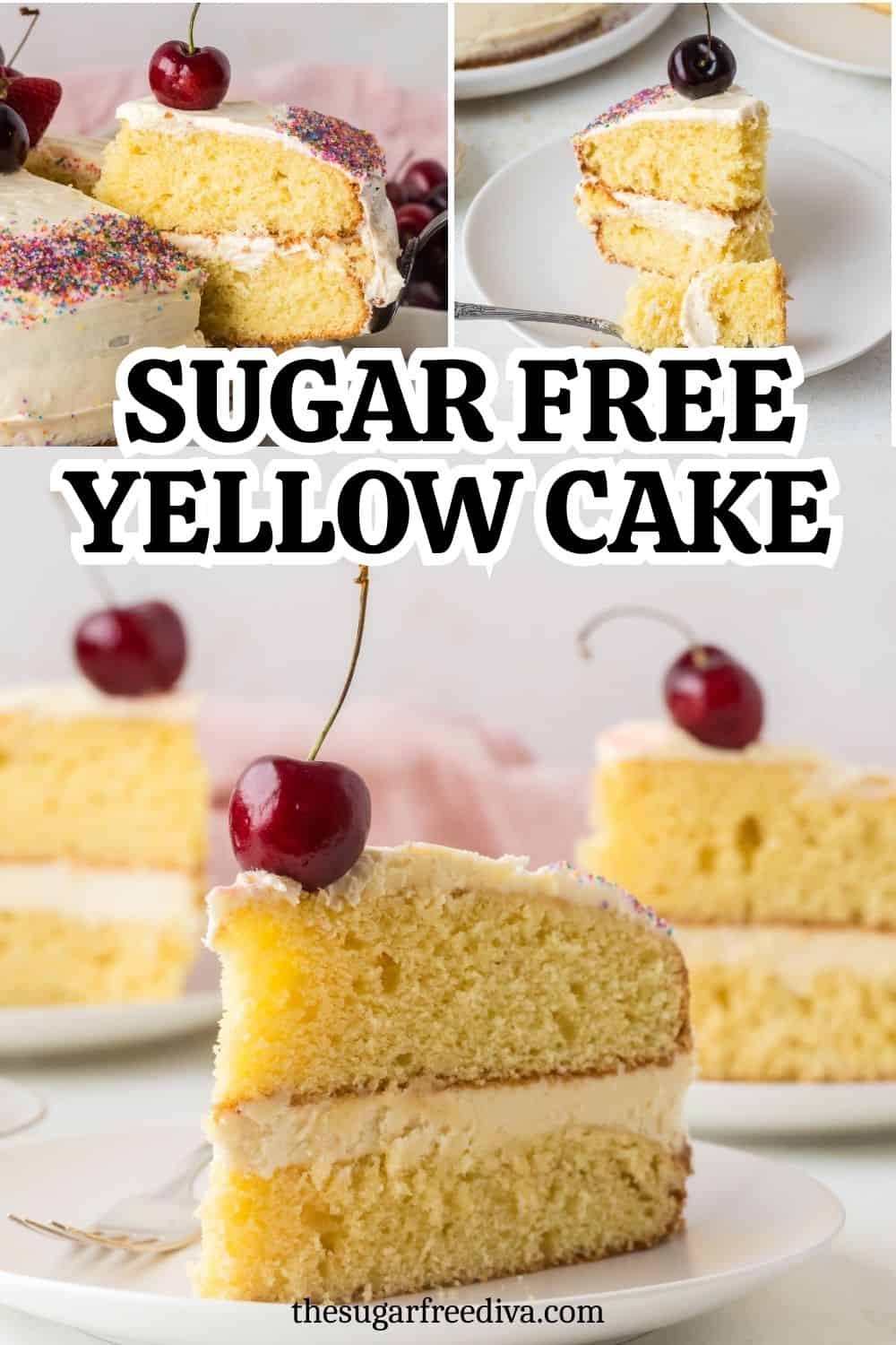 Sugar Free Yellow Cake, a classic dessert recipe for a moist and tender cake topped with Buttercream Frosting. No Added Sugar Recipe. Sugar Free Yellow Cake, a classic dessert recipe for a moist and tender cake topped with Buttercream Frosting. No Added Sugar Recipe.
