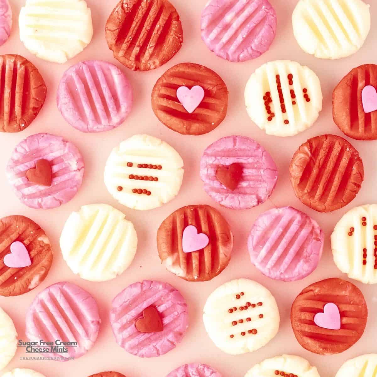 Sugar Free Cream Cheese Mints, a simple no added sugar recipe for creamy candy made with five simple ingredients. Sugar Free Cream Cheese Mints